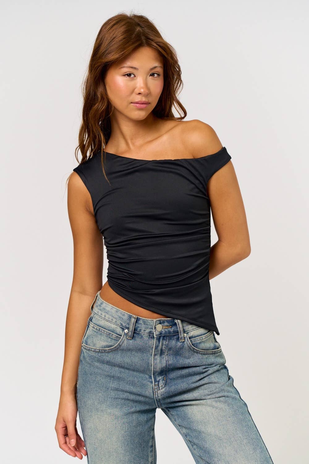 Edgy Elegance Asymmetrical Top