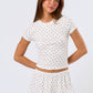 Pointelle Ditsy Short Sleeve Top