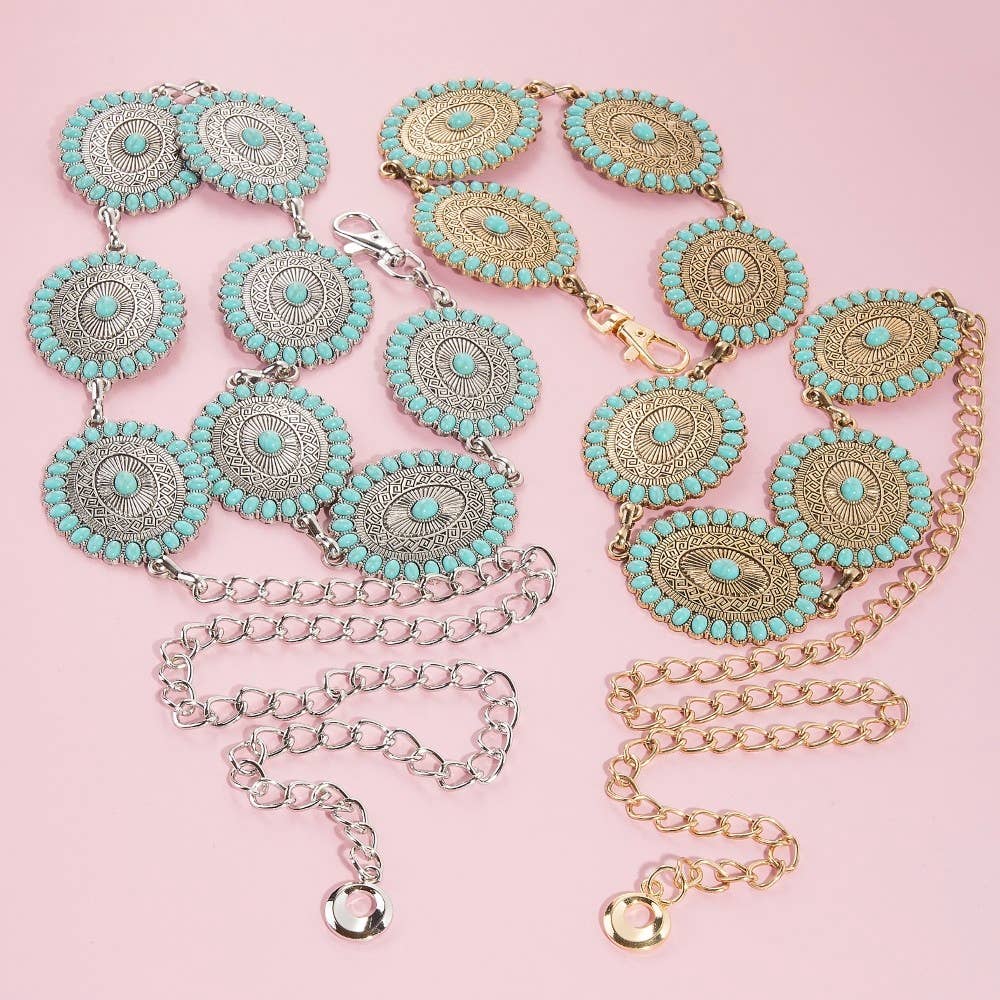 Western Mini Turquoise Belt