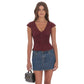 Striped Fitted Top in Maroon