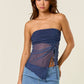 Polka dot Asymmetric Split Hem Tube Top