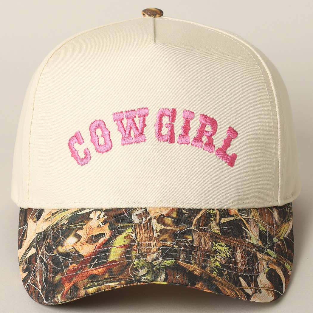 COWGIRL Embroidery Camo Two-Tone Cap