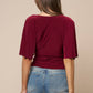 Plunging Short Sleeve Fitted Top