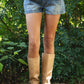 LIVANE Low Rise Denim Mini Shorts