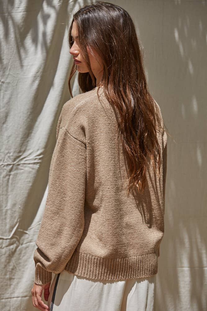 Knit Sweater Crew Neck Pullover Top