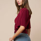 Plunging Short Sleeve Fitted Top
