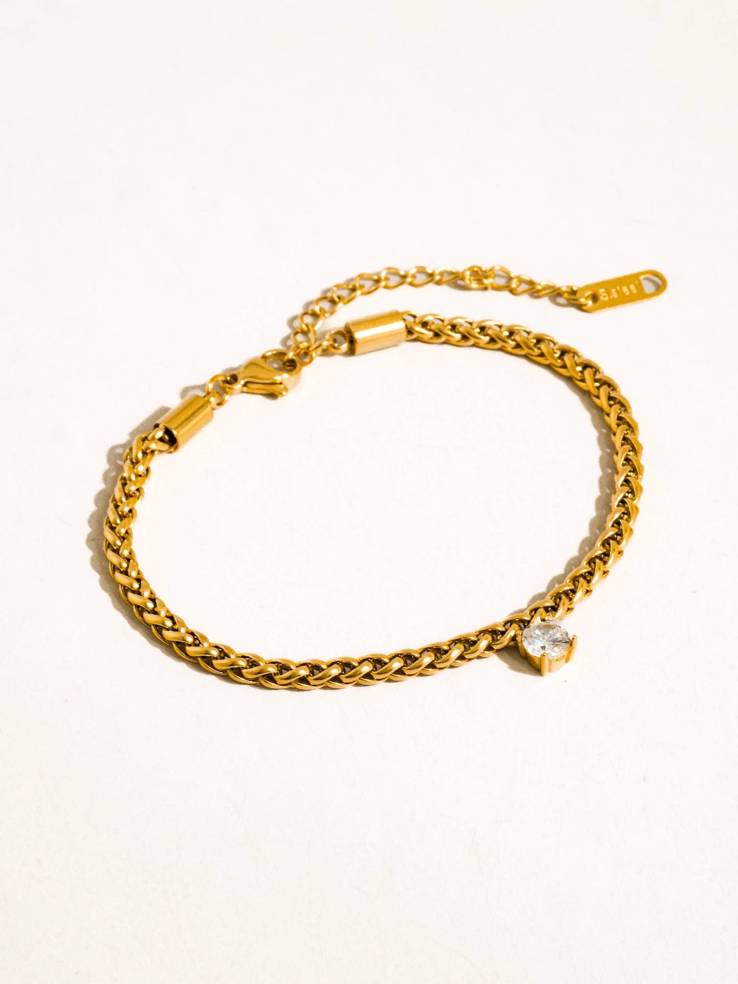 Indy 18K Gold Non-Tarnish Charm Braided Bracelet