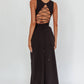 HIGH NECK RUCH MAXI DRESS