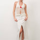 Rosette Crochet Knit Halter Top