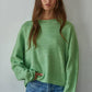 Knit Sweater Rolled Round Neck Pullover Top