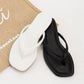Solid Color Square Toe Thong Sandal