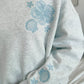 Pearl Grey Tropical Embroider Sweatshirt