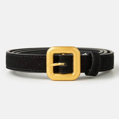 Square Buckle Leather Belt