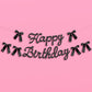 Happy Birthday Black Bow Banner