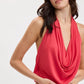 SOLID COLOR V-NECK TOP