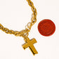 Trinite 18K Gold Non-Tarnish Cross Pendant Necklace