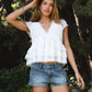 JULIETTE V Neck Tiered Ruffle Top