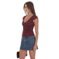 Striped Fitted Top in Maroon