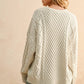 ROUND NECK CABLE KNITTED TOP