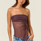 Polka dot Asymmetric Split Hem Tube Top