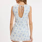 FLORAL V-NECK OPEN BACK MINI DRESS