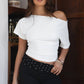 Rayae Asymmetric Slouchy Silhouette off-the-shoulder Top