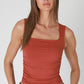 Clean Line Square Shirred Top