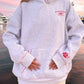 Pearl Grey Hibiscus Flowers Hoodie