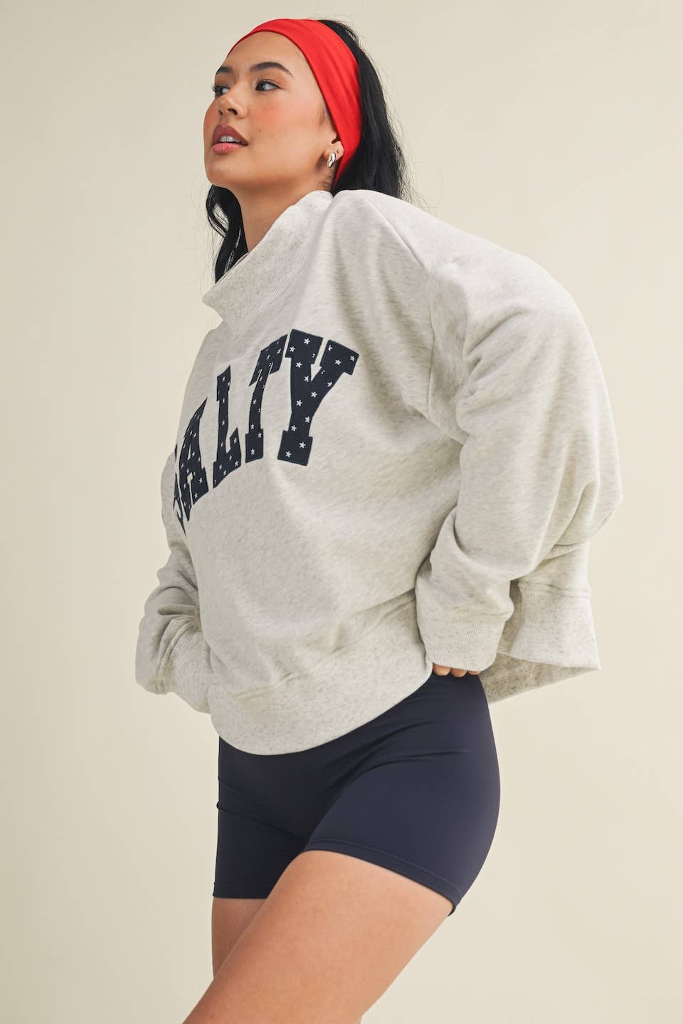 Salty Stars Oversized Mock Neck Sweatshirt