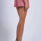 Gingham Checker Lace Ribbon Micro Shorts