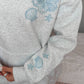 Pearl Grey Tropical Embroider Hoodie