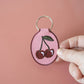 Cherry Embroidered Keychain