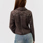 Suede Jacket with Contrast Stitching