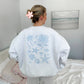 Pearl Grey Tropical Embroider Sweatshirt