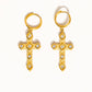 Miriam 18K Non-Tarnish CZ Cross Earring