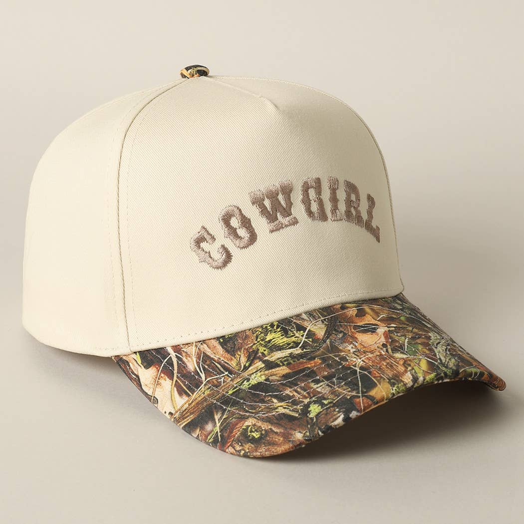 COWGIRL Embroidery Camo Two-Tone Cap