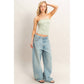 Strapless Jacquard Top