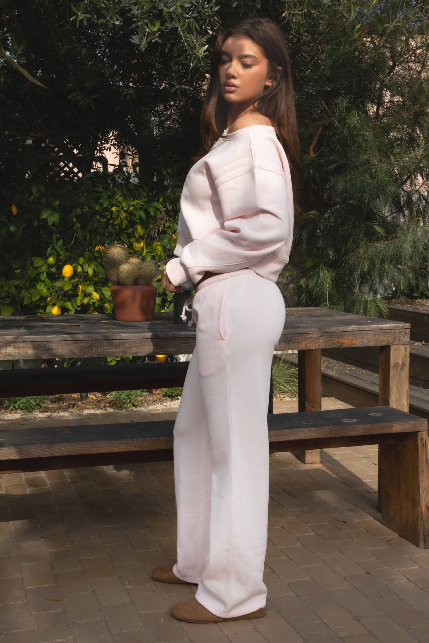 Emory Lightweight Fleece Wide Leg Pants