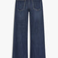 Mid Rise Stretch Palazzo - DARK DENIM