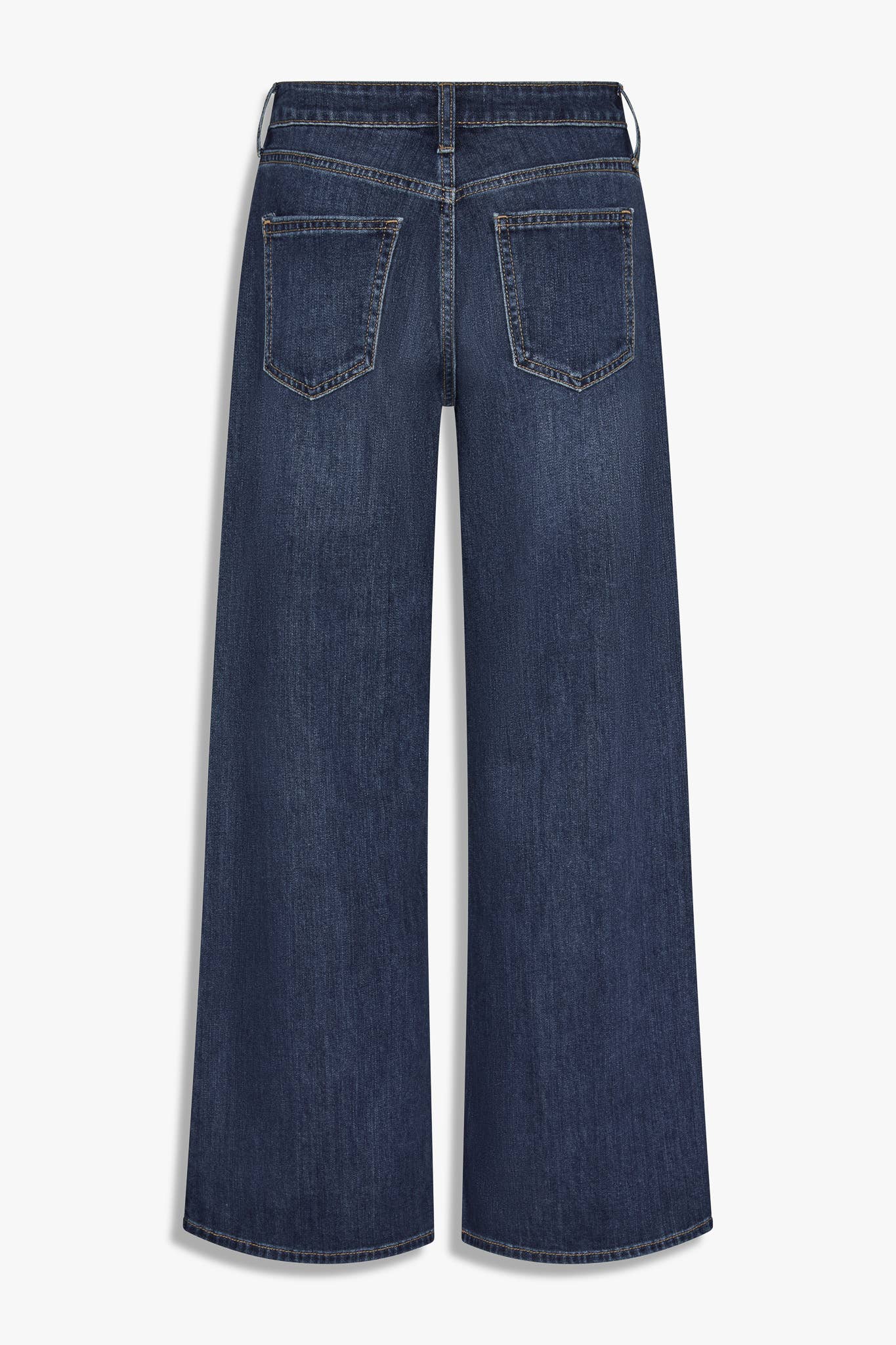 Mid Rise Stretch Palazzo - DARK DENIM