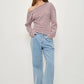 OSCAR ASYMMETRICAL LONG SLEEVE STRIPED TOP