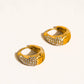 Aurven 18K Gold Non-Tarnish Crystal Teardrop Hoop Earrings