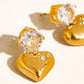 Annika 18K Gold Non-Tarnish CZ Heart Dangle Earring