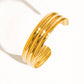Elodie 18K Gold Non-Tarnish Stripe Bold Bangle