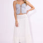 Grommet + Detailed Haky Hem Maxi Skirt