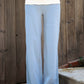 BRISA French Terry Stripe Foldover Pants