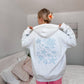Pearl Grey Tropical Embroider Hoodie
