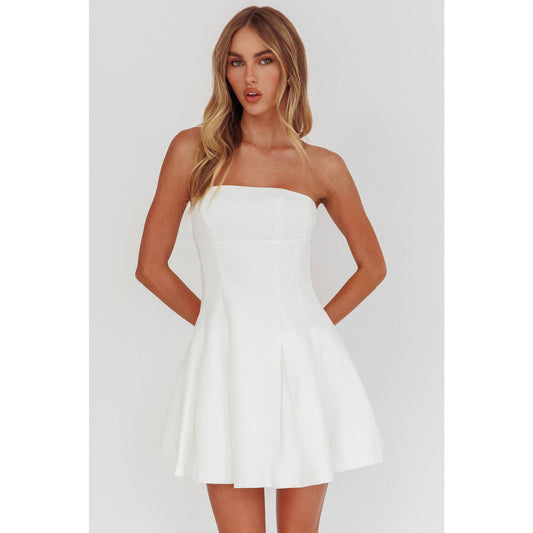 Tube Top Solid Mini Dress