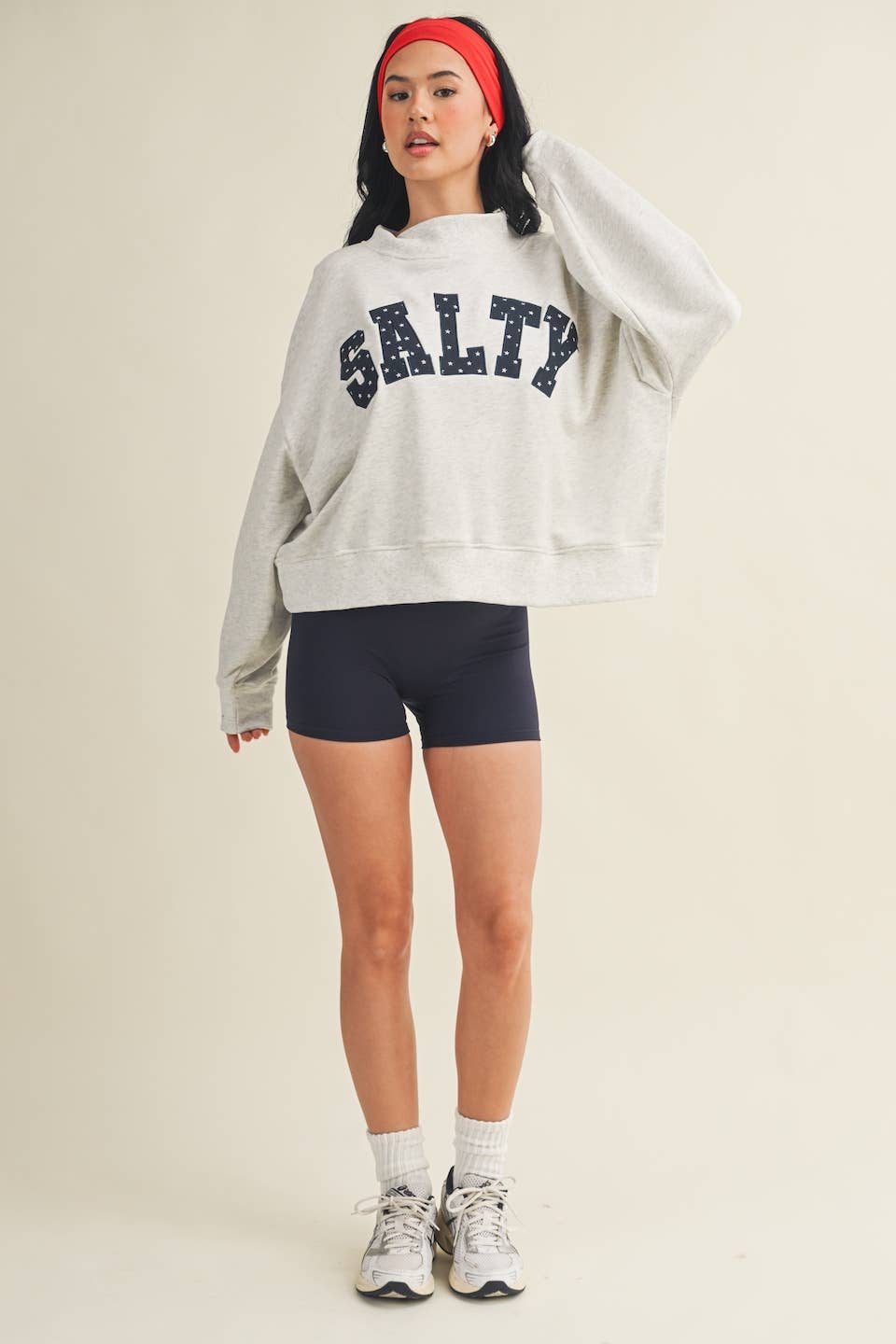 Salty Stars Oversized Mock Neck Sweatshirt