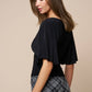 Plunging Short Sleeve Fitted Top